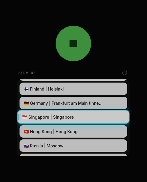 VPN Client Running Screen